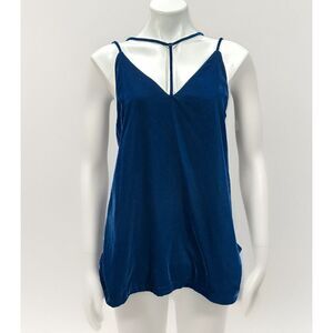 Topshop Blue Velvet Strappy Tank Womens‎ US Size 10 NWT